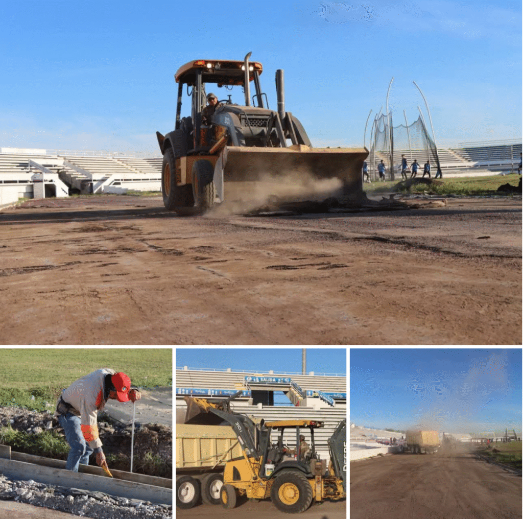 Continúan los trabajos en la pista olímpica del Polideportivo Reynosa