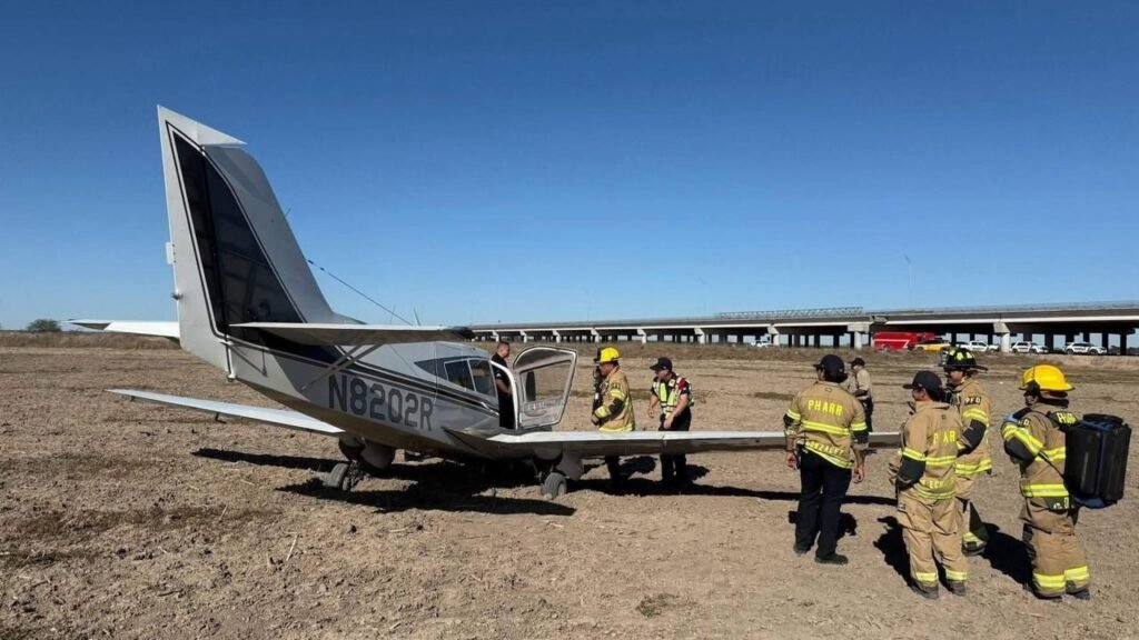 Avioneta aterrizó de emergencia en las inmediaciones del Puente Internacional Reynosa-Pharr