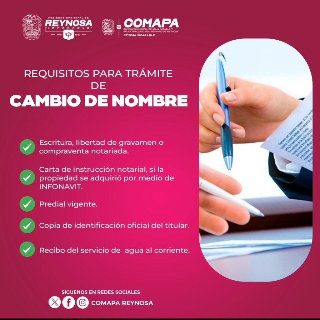 Recomienda COMAPA mantener actualizados los datos del titular del servicio