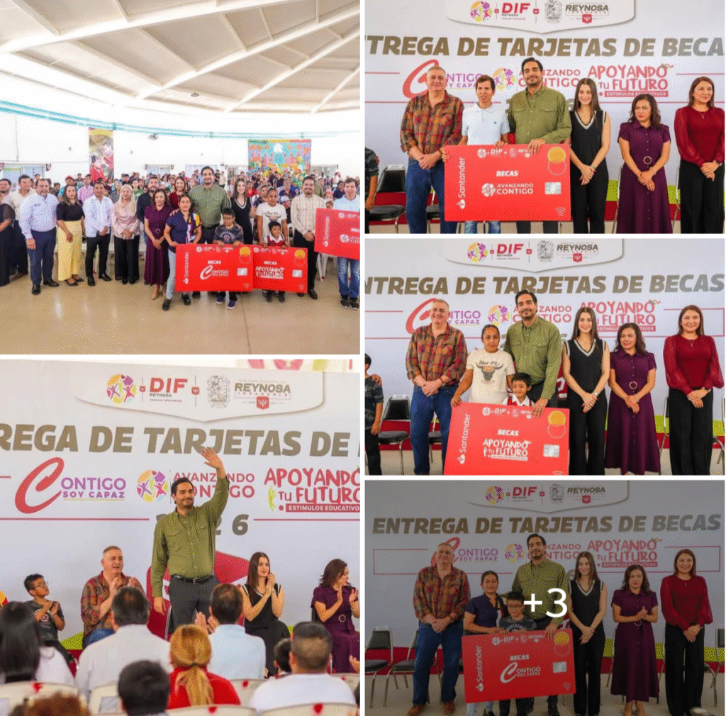 Entregaron Carlos Peña Ortiz y Alejandra Yelitza Garza Tarjetas de Becas DIF 2026