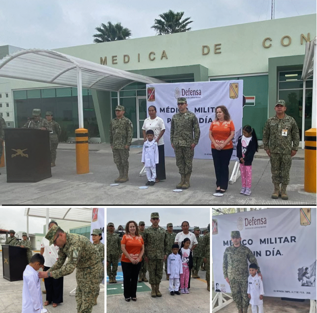 Niño se convirtió en Médico Militar por un Día en la 8/a. Zona Militar de Reynosa