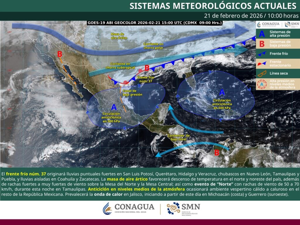 Faltan todavía 11 Frentes Frío; el número 37 llegará en las próximas horas