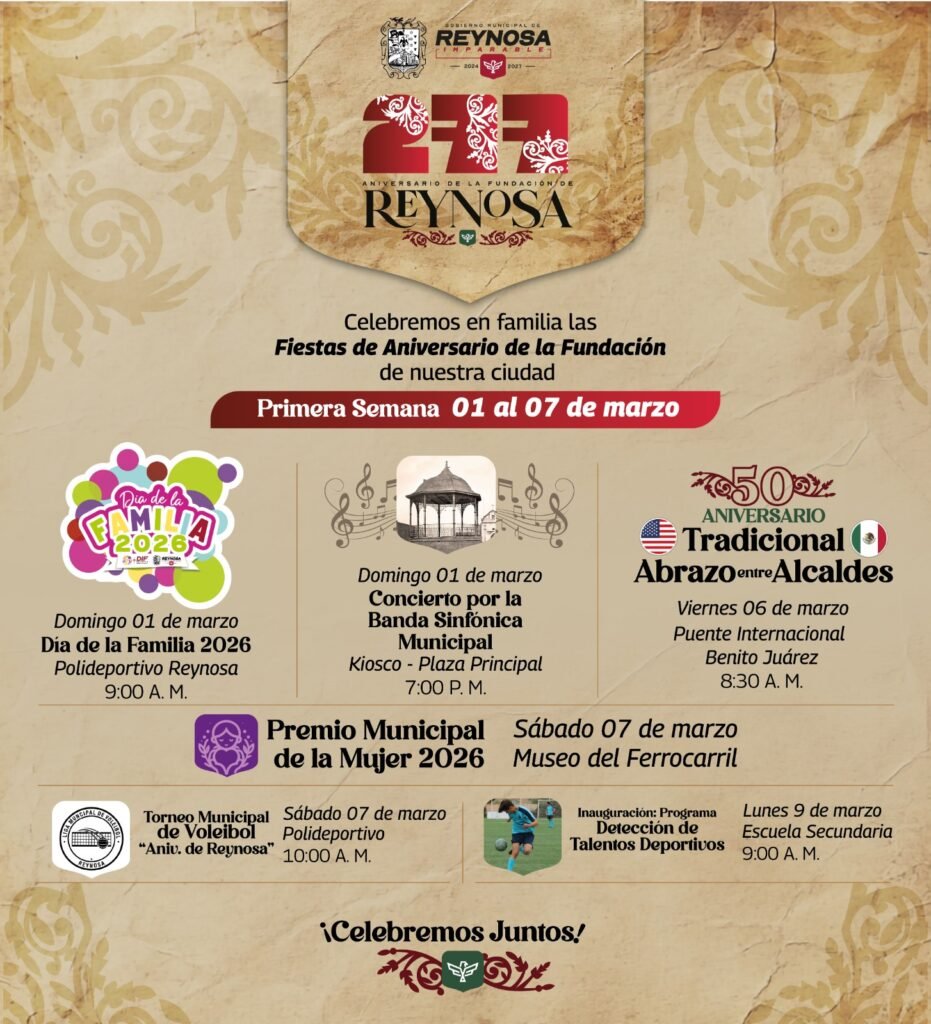 Ya empezó el festejo del 277 Aniversario de la Fundación de Reynosa