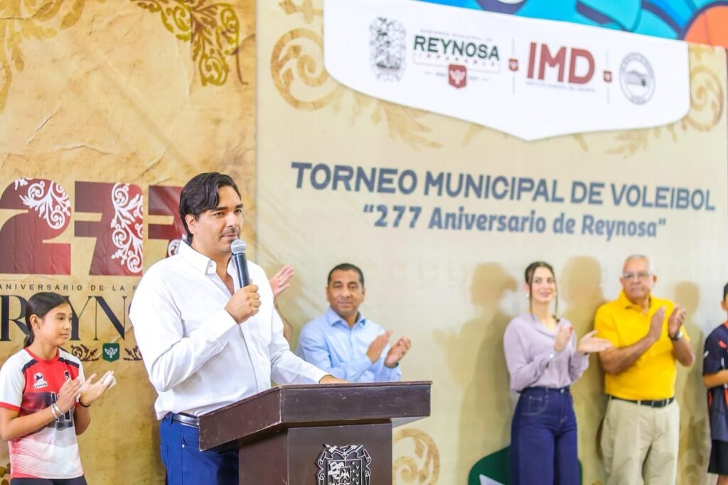 Inauguró Alcalde Carlos Peña Ortiz Torneo Municipal de Voleibol del 277 Aniversario de Reynosa
