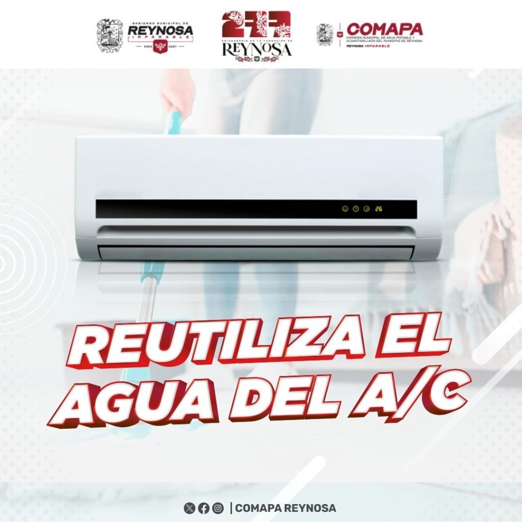 Recomienda COMAPA reutilizar el agua del aire acondicionado en tareas del hogar