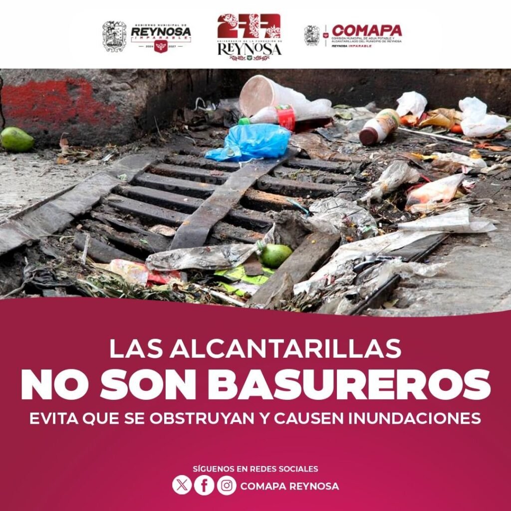 Exhorta COMAPA a evitar tirar basura en alcantarillas para prevenir obstrucciones