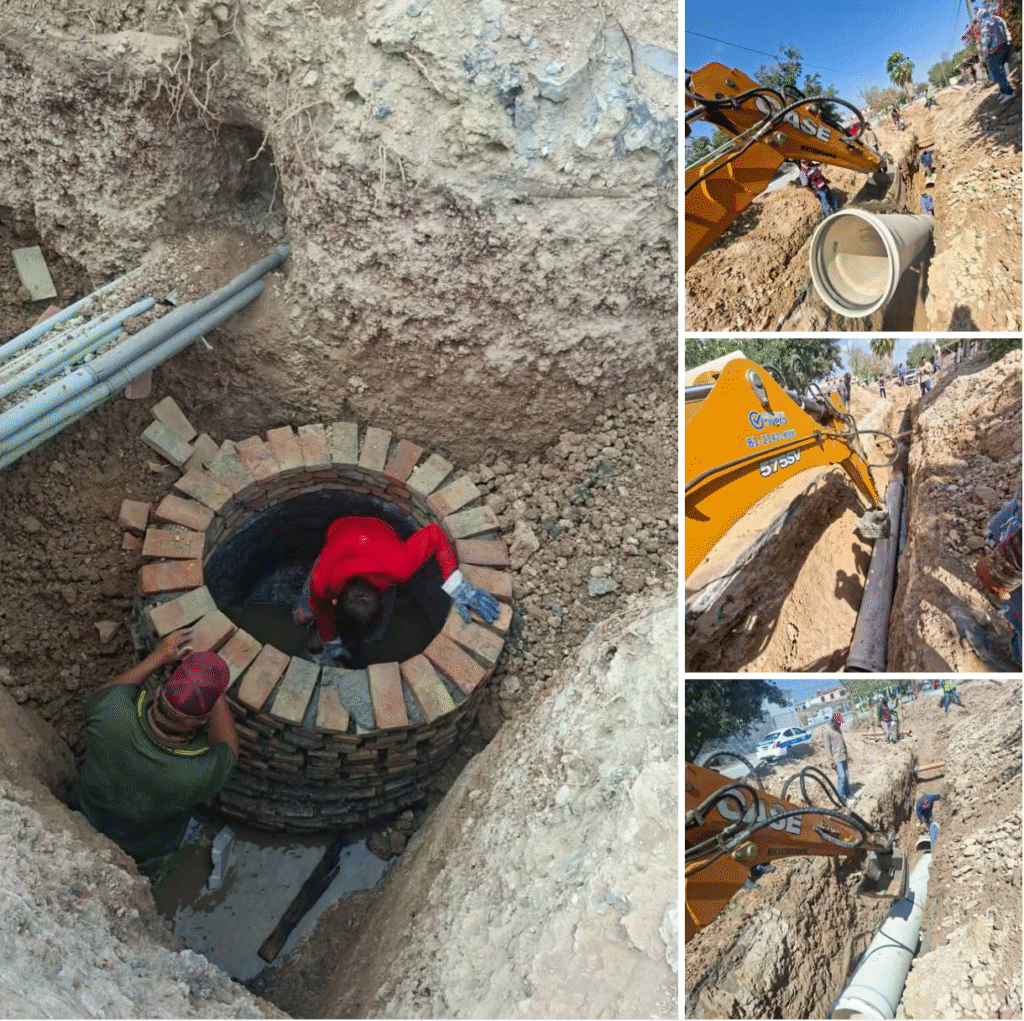 Avanza COMAPA en rehabilitación de red sanitaria en la colonia Benito Juárez