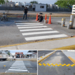Pinta Gobierno Municipal de Reynosa cruce peatonal escolar