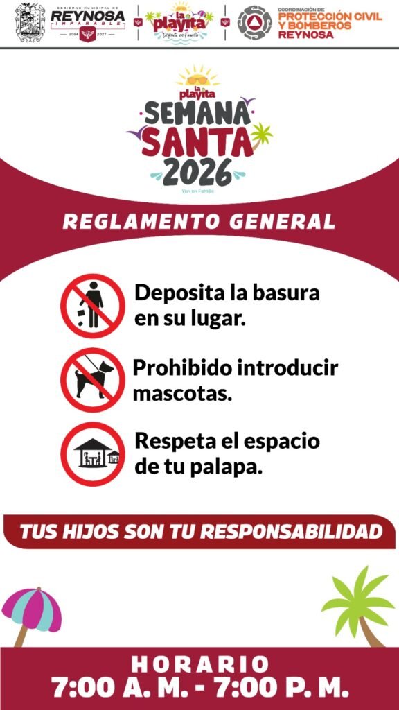 Aplica Gobierno de Reynosa reglamento en La Playita para seguridad de visitantes