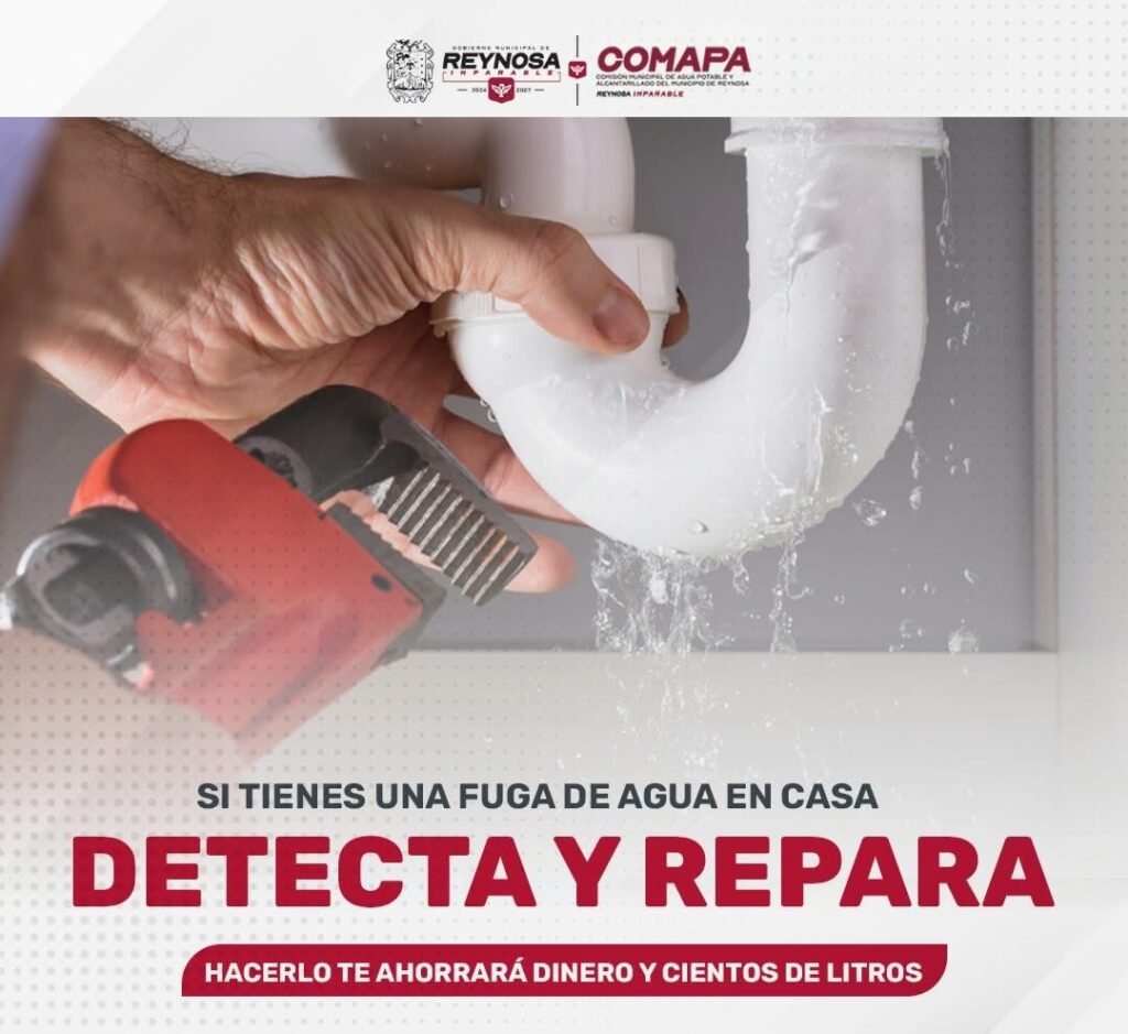 COMAPA de Reynosa exhorta a la ciudadanía a detectar y reparar fugas domiciliarias