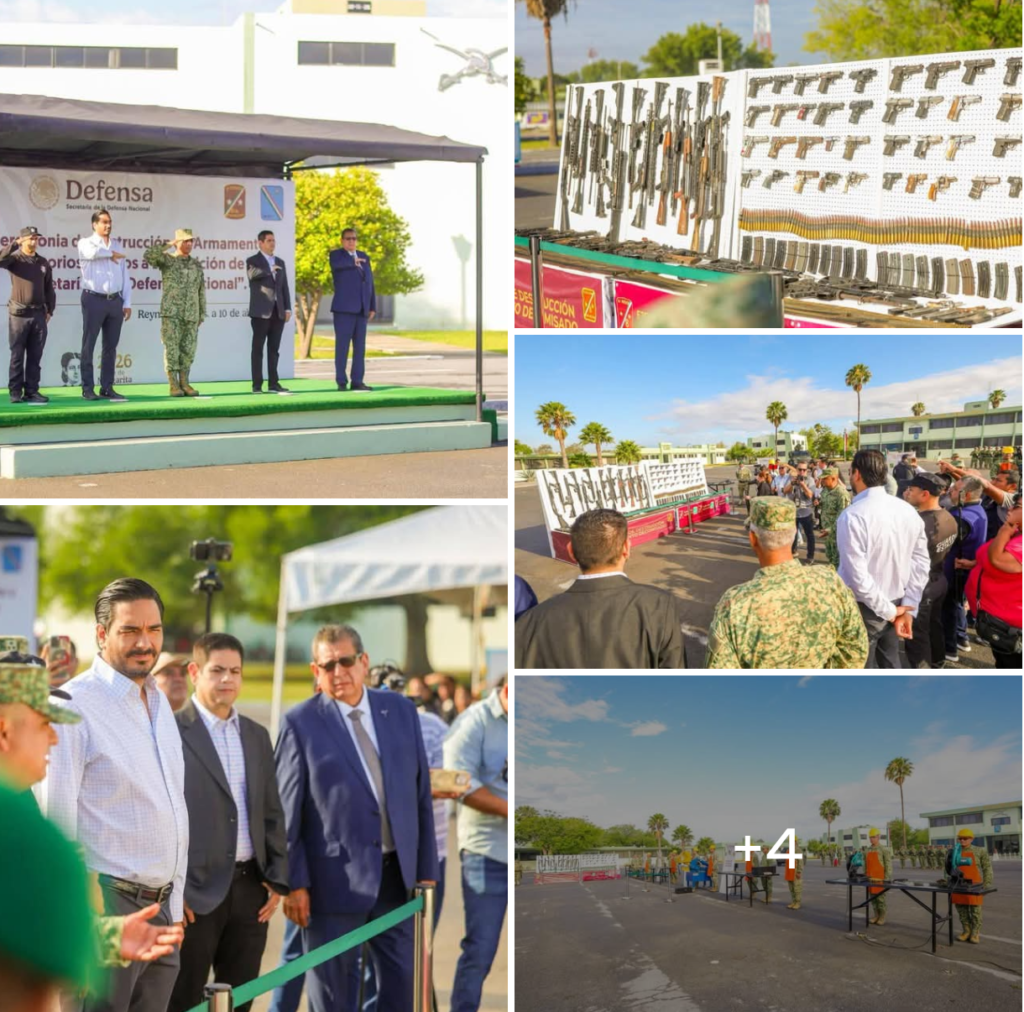 Respalda Alcalde Carlos Peña Ortiz destrucción de armas ilegales en ceremonia militar