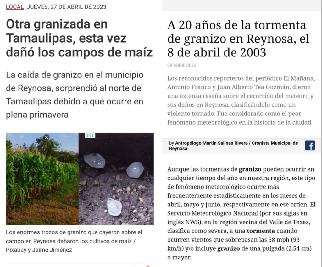 Abril, mes de granizadas