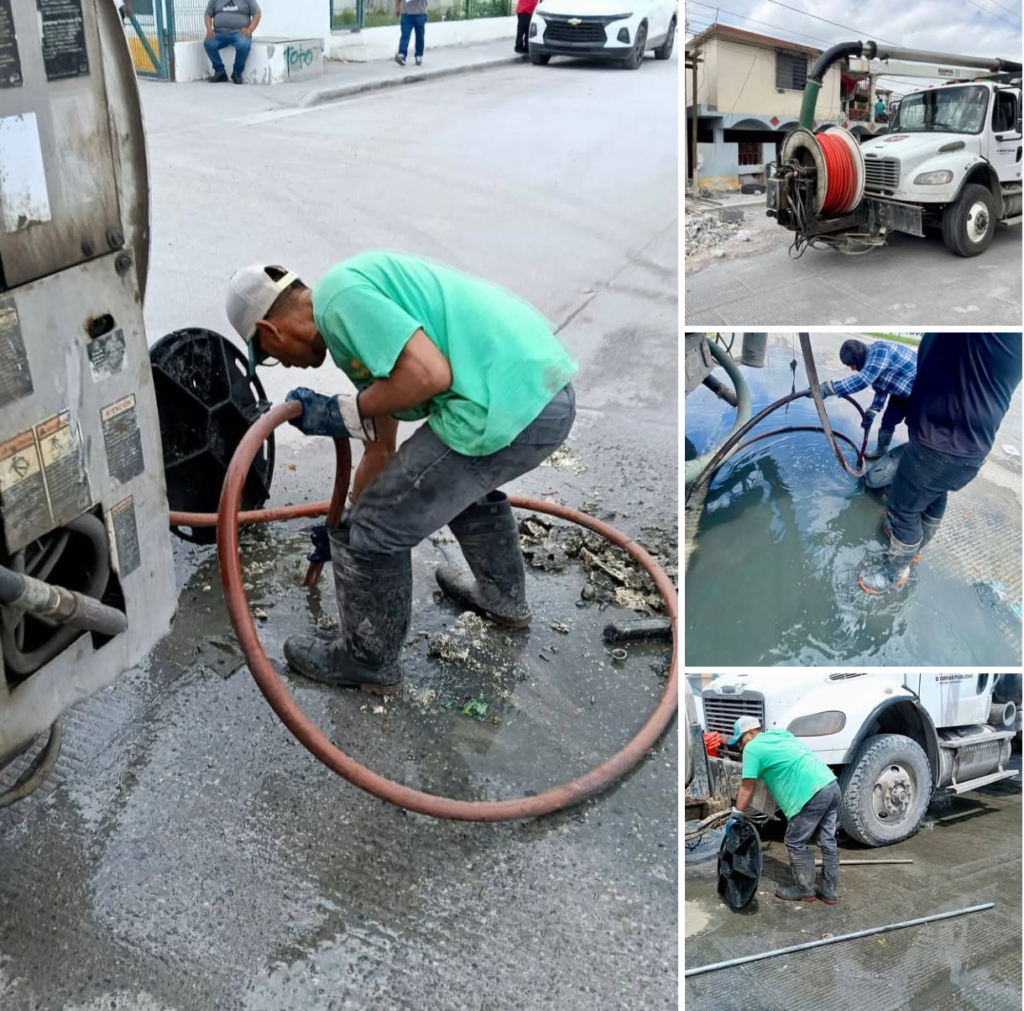 Coordina Carlos Peña Ortiz desazolve de red sanitaria con equipos de Obras Públicas