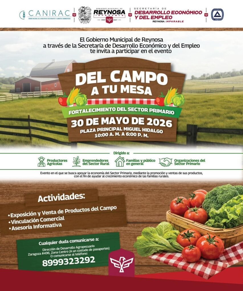 Invita Carlos Peña Ortiz a participar en el evento Del Campo a Tu Mesa”