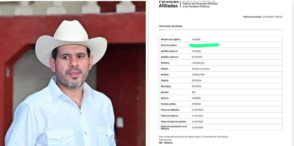 Oficializa INE baja de Luis Miguel Iglesias en Morena