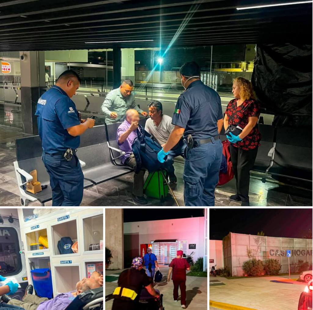 Rescataron a viejecito abandonado en la Central Camionera de Reynosa; su mirada reflejaba días de soledad