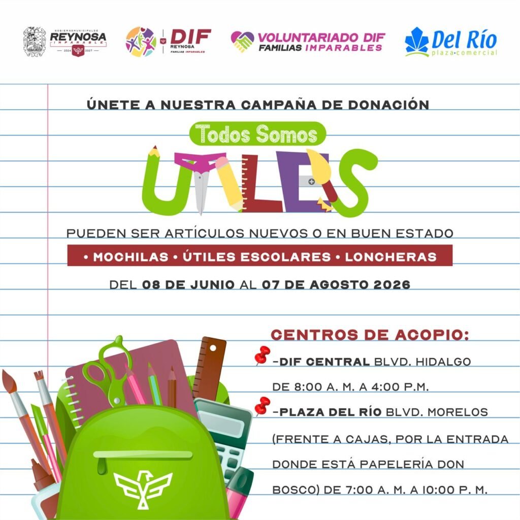 Invita DIF-Reynosa a sumarse a la campaña “Todos Somos Útiles”