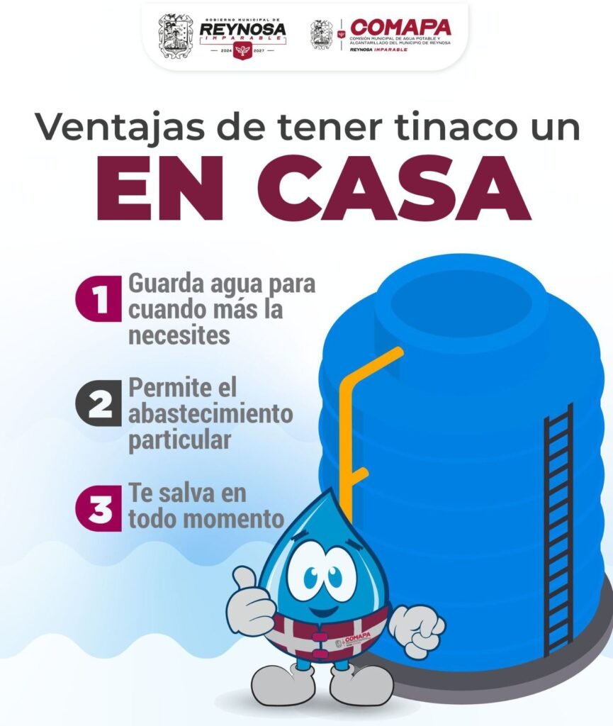 Recomienda COMAPA uso de tinacos y mantenimiento de instalaciones hidráulicas en temporada de calor