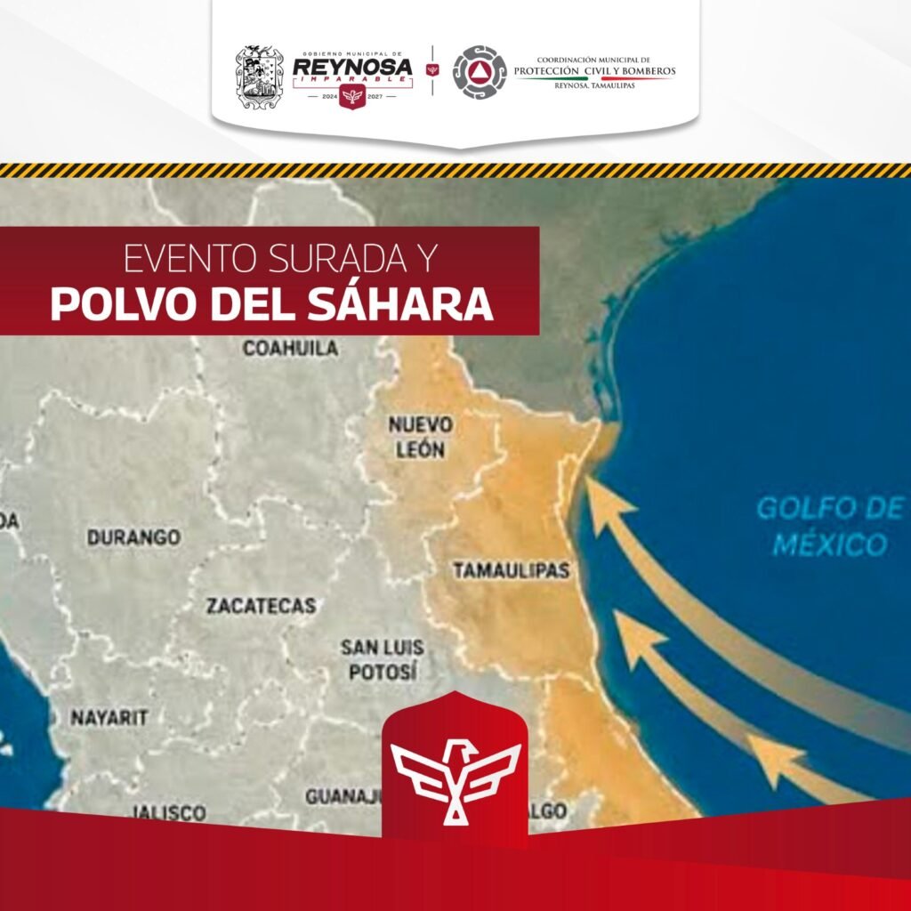 Pronostican servicios meteorológicos intensos vientos del Sur y Polvo del Sáhara