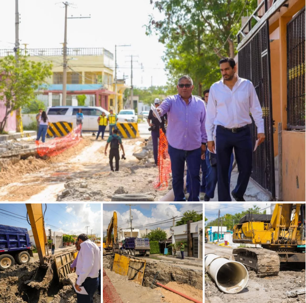 Supervisó Carlos Peña Ortiz rehabilitación de colector sanitario en la colonia Hidalgo