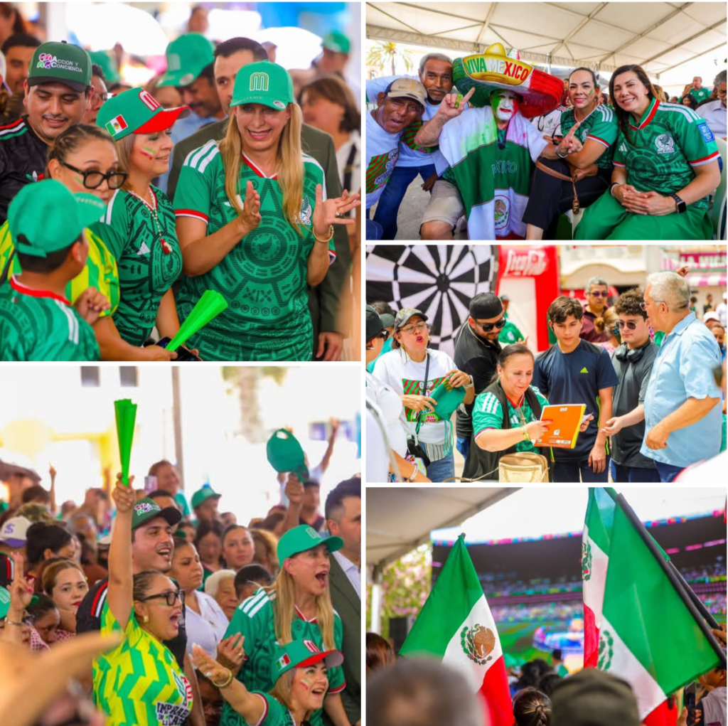 Convivió la senadora Maki Ortiz con aficionados al Futbol en transmisión de juego mundialista