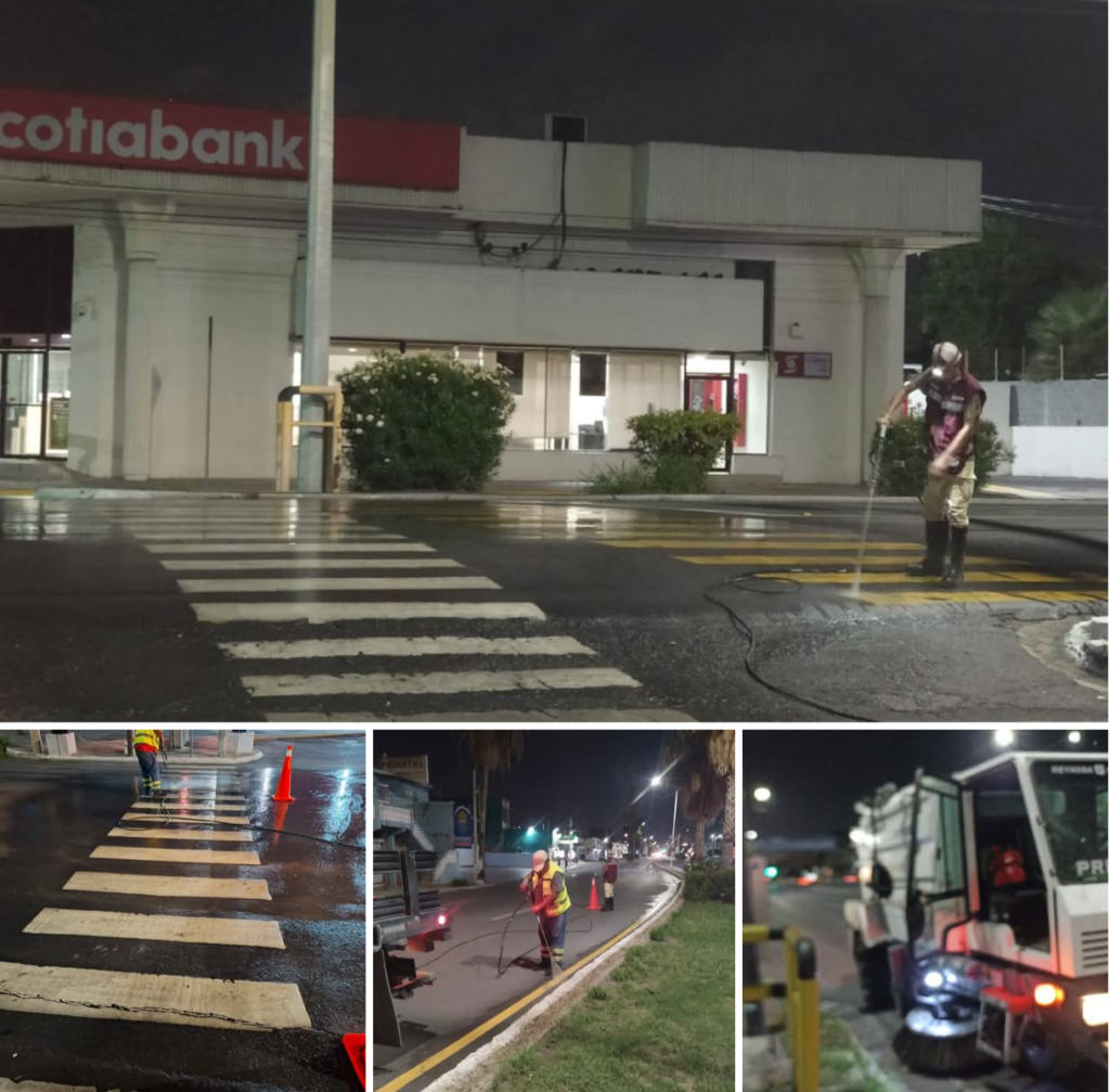 Mantiene Gobierno de Carlos Peña Ortiz seguridad vial con limpieza de cruces peatonales