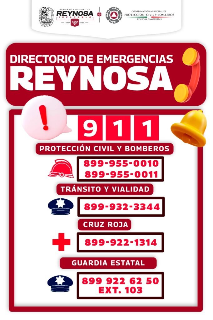 Consulta el Directorio de Emergencias de Reynosa y tenlo siempre al alcance