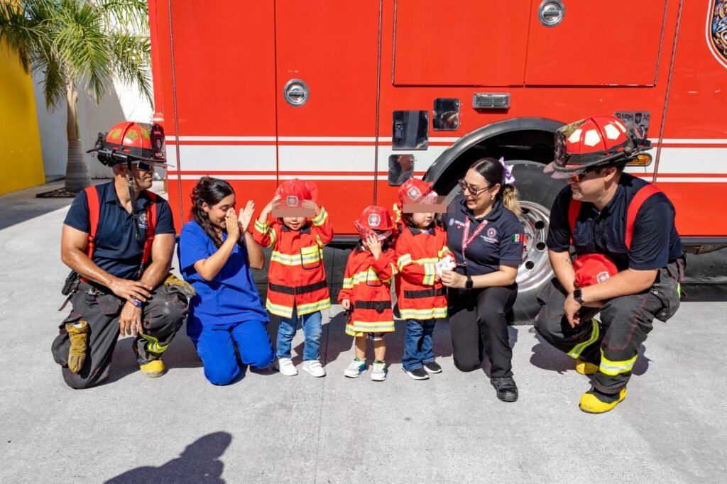 Promueve Protección Civil y Bomberos de Reynosa cultura de prevención en GYMBOREE Juego & Música