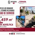 Avanza COMAPA en reposición de carpeta asfáltica tras trabajos de agua y drenaje
