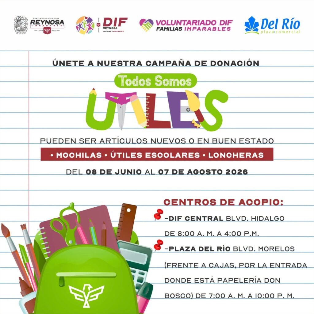 Invita DIF Reynosa a sumarse a la campaña “Todos Somos Útiles”