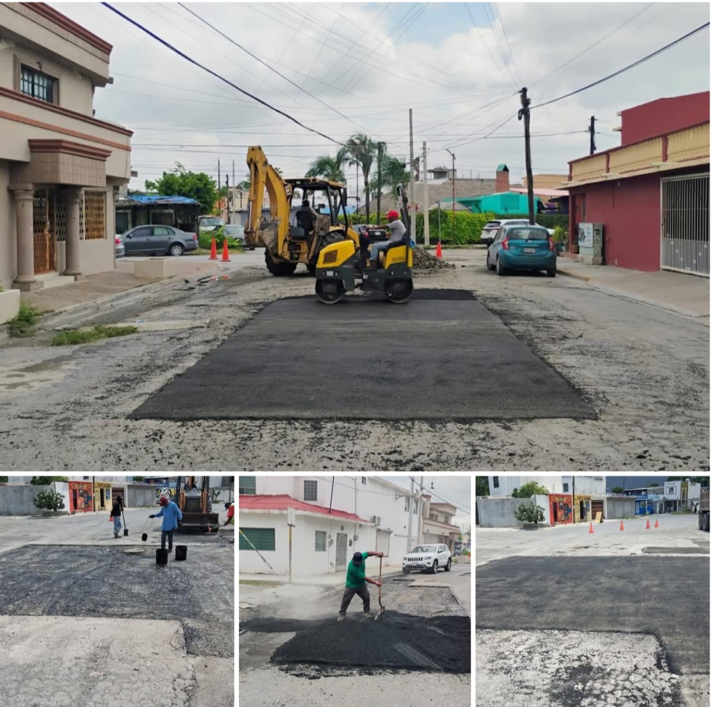 Intensificó Servicios Públicos trabajo de bacheo en Reynosa