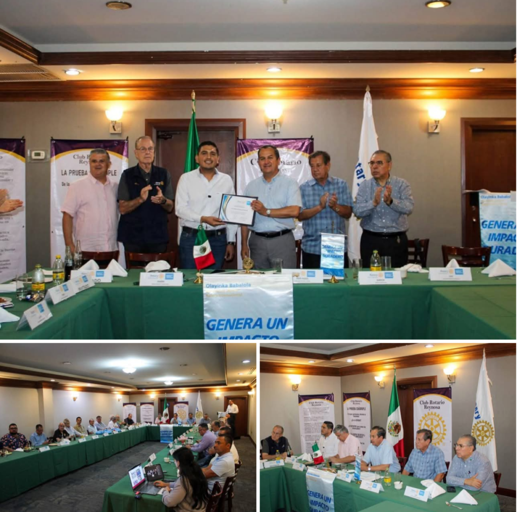 Antonio Chávez Herrera fortalece alianza con el Club Rotario Reynosa para impulsar el programa “Acción y Conciencia”