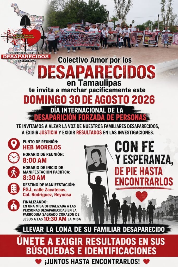 Programan marcha en ocasión del Día Internacional de la Desaparición Forzada de Personas