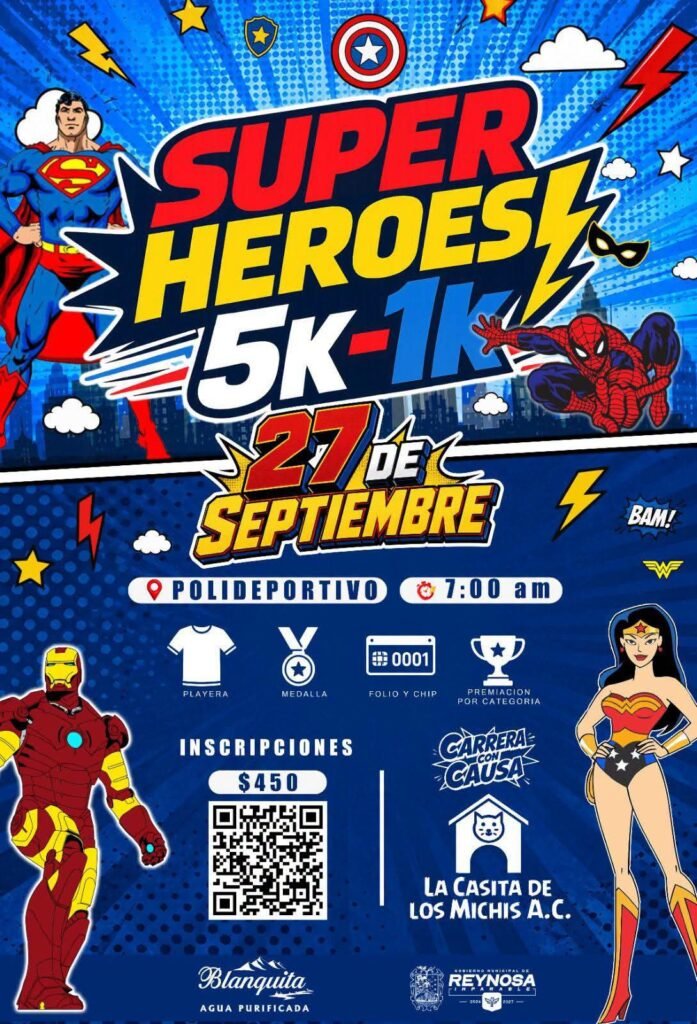 Continúa invitando el Gobierno de Reynosa a inscribirse a la Carrera 5K y 1K Super Héroes