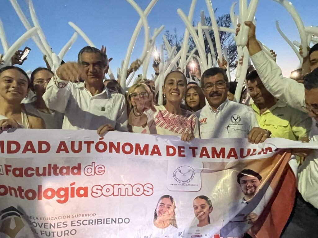Dio la UAT cálida bienvenida a la presidenta Claudia Sheinbaum enel Campus Tampico