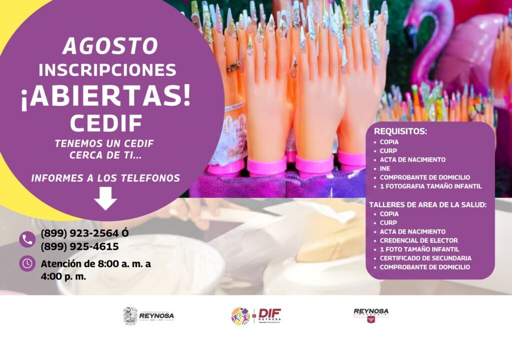 Inicia DIF-Reynosa inscripciones a los talleres CEDIF