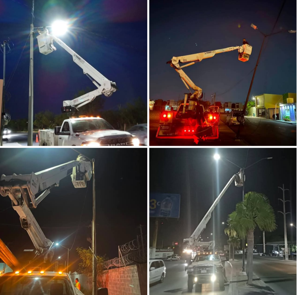 Ilumina Gobierno de Reynosa avenidas y bulevares en turno nocturno