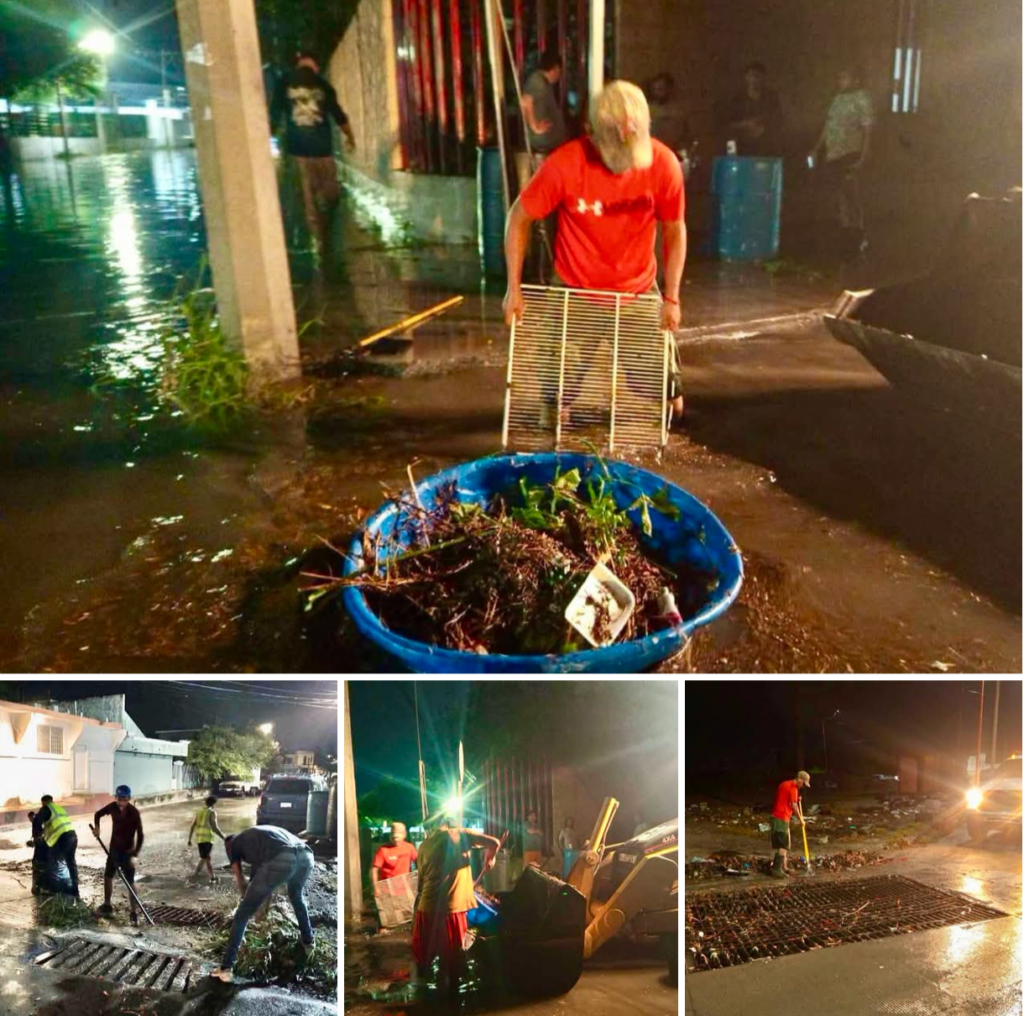 Tras la tormenta, Servicios Públicos refuerza limpieza de rejillas y pluviales en Reynosa