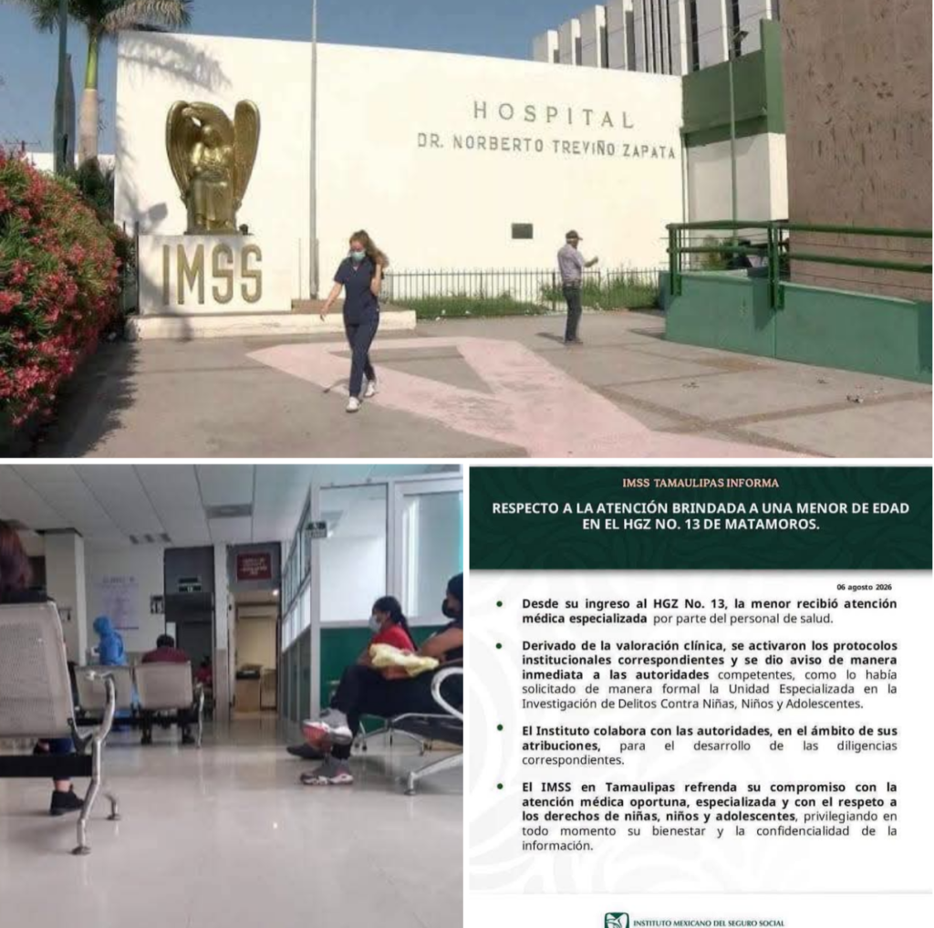 Activa IMSS protocolos por embarazo de niña de 11 años en Matamoros
