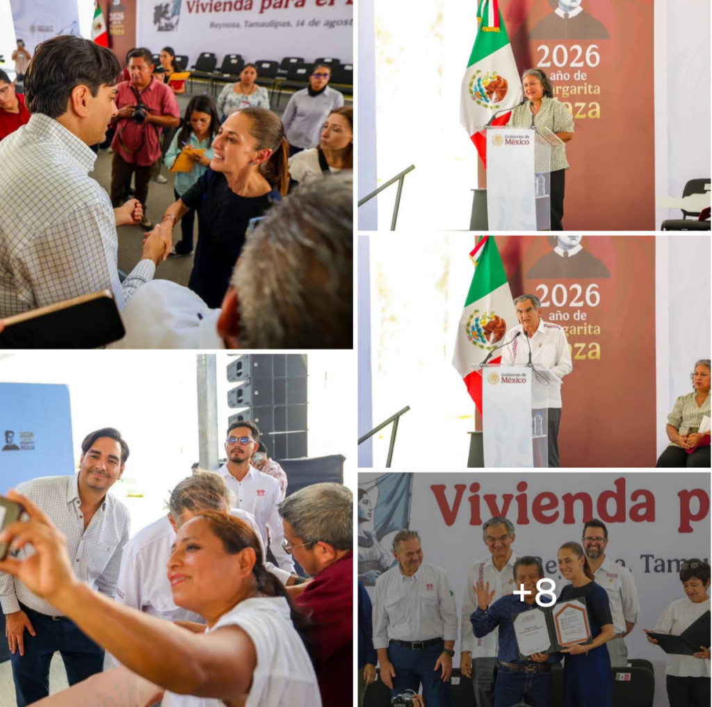 Recibió Carlos Peña Ortiz a la Presidenta Claudia Sheinbaum Pardo y al Gobernador Américo Villarreal Anaya en Reynosa