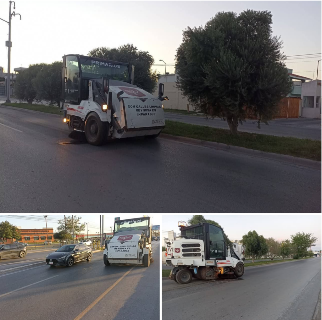 Realiza Municipio jornada de limpieza nocturna en bulevares Hidalgo y Las Fuentes, de Reynosa