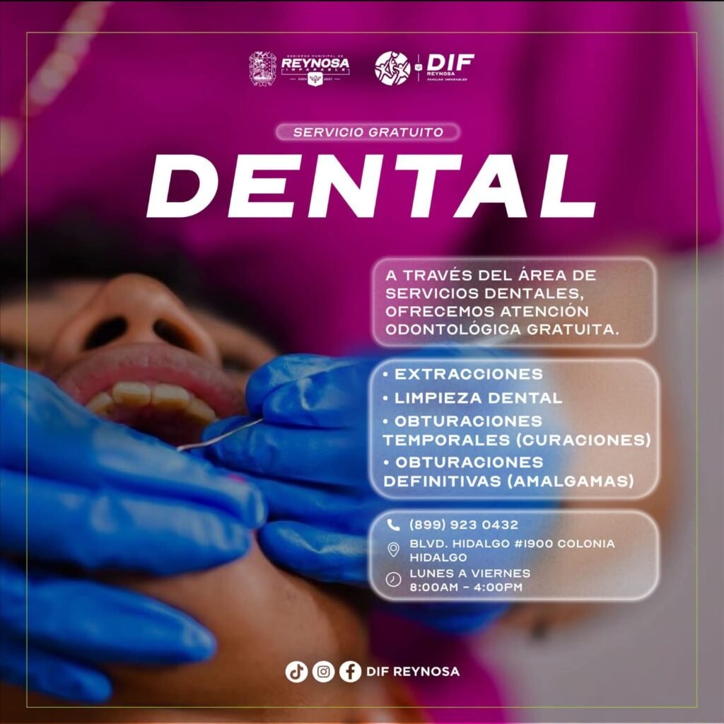 Ofrece DIF-Reynosa atención dental gratuita a las familias