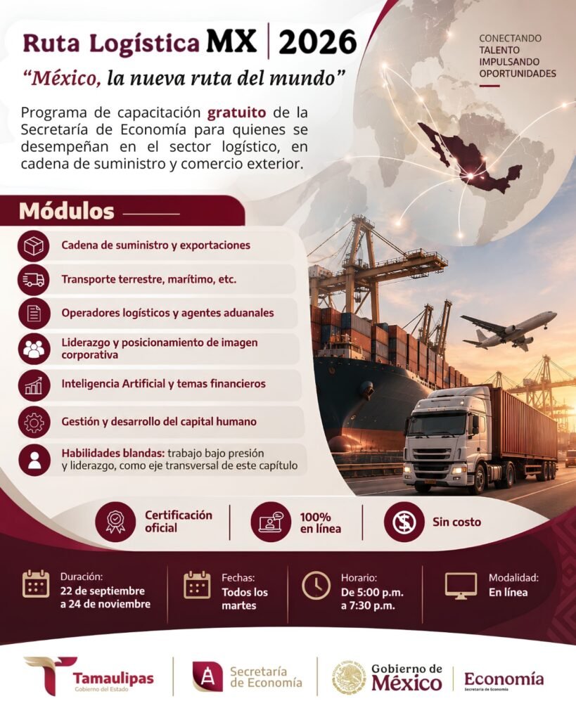 Invita la Secretaría de Economía a participar en Ruta Logística MX 2026