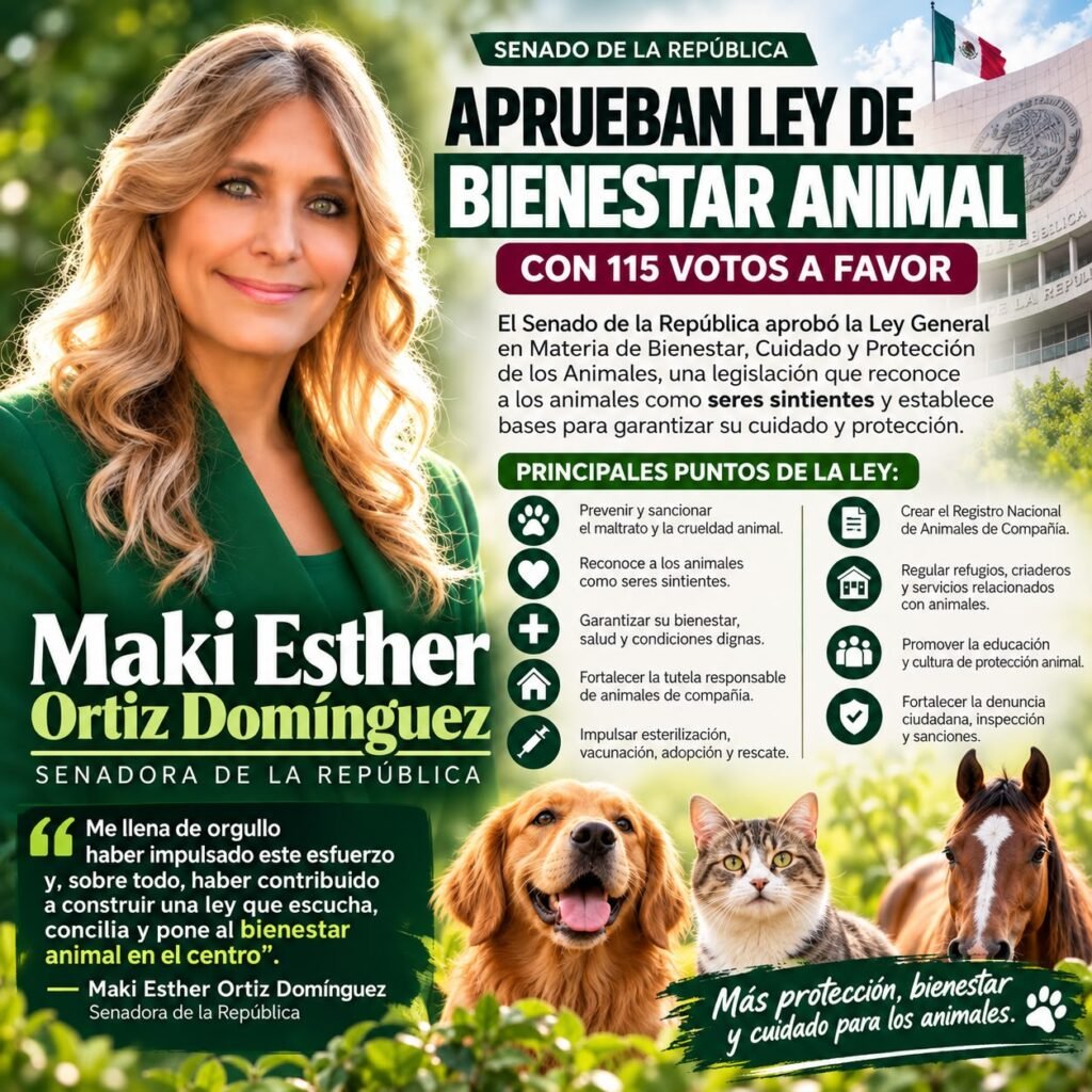 Maki Ortiz celebra aprobación de Ley de Bienestar Animal; Senado la avala con 115 votos