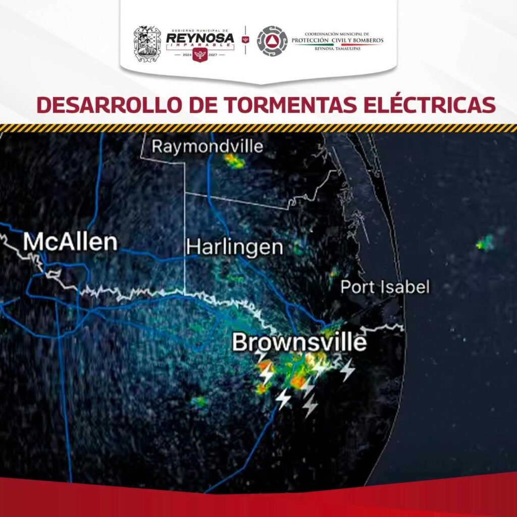 Aviso de tormenta repentina en Reynosa