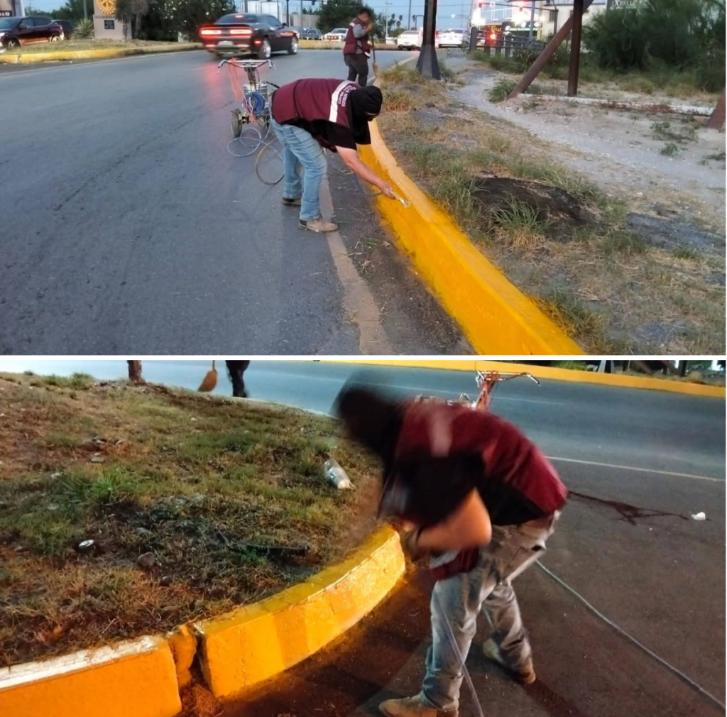 Aplicó Servicios Públicos pintura preventiva a muros y cordones de Puentes Gemelos