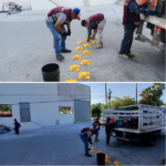 Instaló Servicios Públicos de Reynosa boyas en calle Segundo Centenario