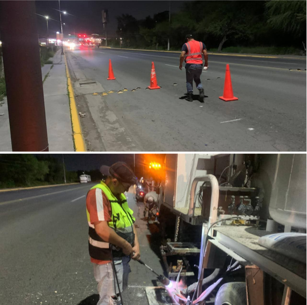 Por seguridad vial Servicios Públicos delimita carriles en avenida Tecnológico