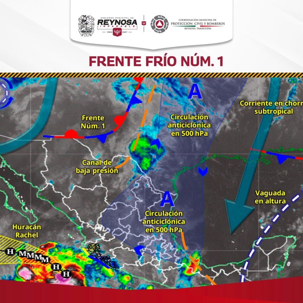 Provocará Frente Frío Número 1 probabilidad de lluvia en Reynosa