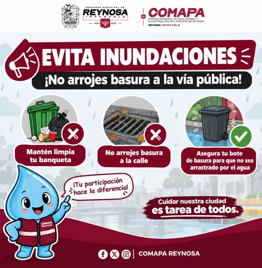 Exhorta COMAPA a evitar arrojar basura en calles y pluviales
